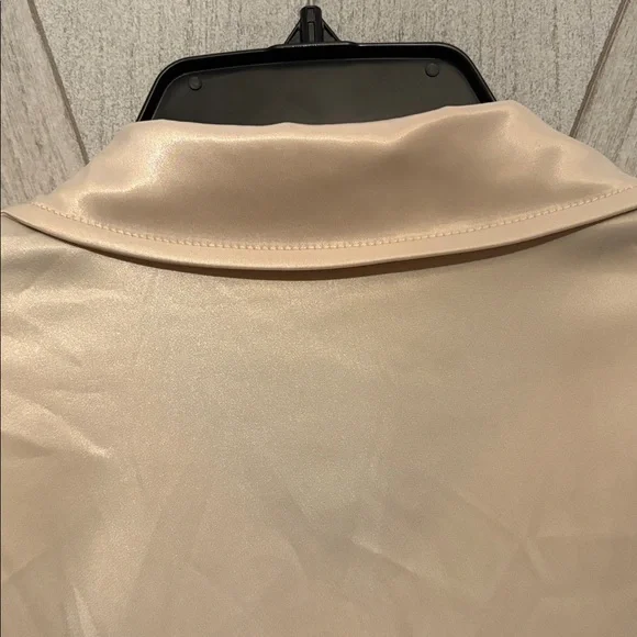 Fashion Nova Ivory Satin Shirt Dress - Picture 6 of 8